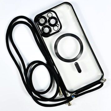 Чехол Crossbody Lanyard with Magsafe с шнурком для iPhone 13 Pro Max Black 214-02631 фото