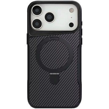TPU+PC чехол Metal Buttons with MagSafe Carbon Ring для Apple iPhone 17 Pro Max (6.9") Black 777-08104 фото