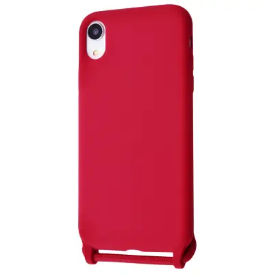 Силиконовый чехол CORD для iPhone Xr с шнурком Красный 208-01306 фото