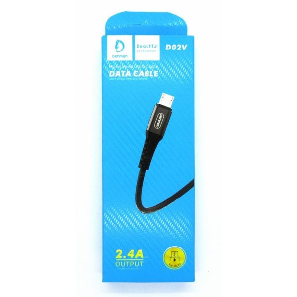 Кабель Denmen D02V USB to micro-USB Чорний 1 м 209-00055 фото