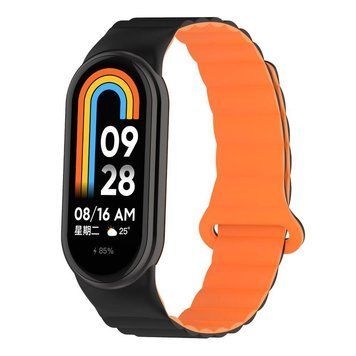 Ремінець для Xiaomi Mi Band 8/9/10 Silicone Link Black/Orange 212-02638 фото