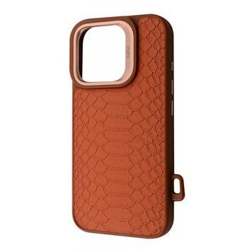 Чехол Kajsa Snake Pattern with Magnetic Ring iPhone 16 Pro Max Brown 656-08155 фото