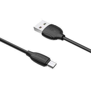 Кабель BOROFONE BX19 USB to Micro 2.4A, 1m, PVC, TPE connectors, Black 6931474701770 фото