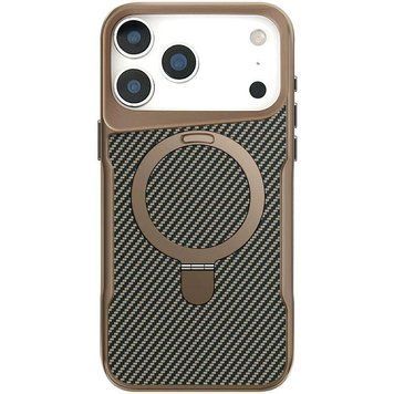 TPU+PC чехол Metal Buttons with MagSafe Carbon Ring для Apple iPhone 17 Pro Max (6.9") Gold 777-08105 фото