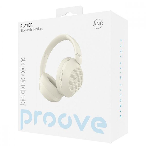 Беспроводные наушники Proove Player with ANC beige 656-02664 фото