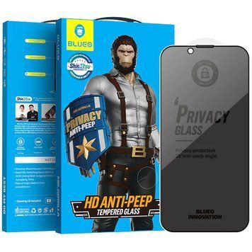 Защитное 2.5D стекло Blueo Full Cover Anti-Peep для Apple iPhone 16 Pro Max (6.9") 777-08436 фото
