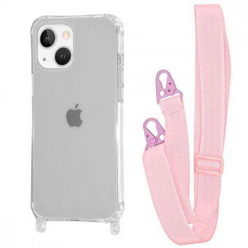 Чохол WAVE Clear Case With Strap для Iphone 15 Pink Sand 208-05292 фото