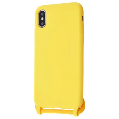 Силиконовый чехол CORD для iPhone X/XS с шнурком Желтый 208-01308 фото