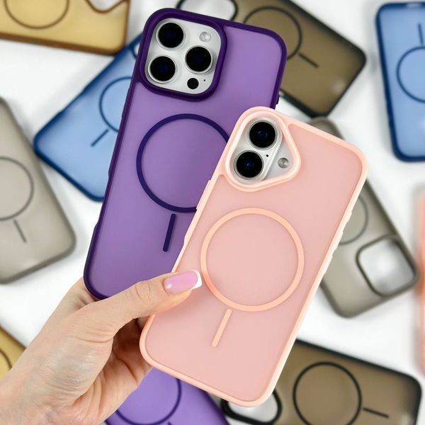 Силіконовий чохол Matte Color Case With Magnetic Thin Circle для iPhone 15 Pro Max Brown 214-03073 фото