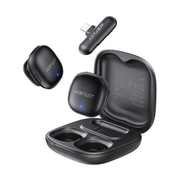 Беспроводная микрофонная система ACEFAST R1 dual-mic (Type-C) Black 6974316284895 фото