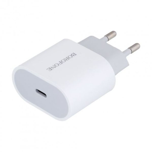 Сетевое зарядное устройство Borofone BA61A + кабель Type C to Lightning USB Type C 2.1A Белый 209-00080 фото