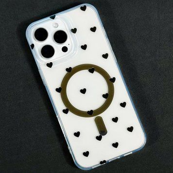 Чохол Transporent Case with Print Magnetic для iPhone 16 Pro Max Heart 214-04509 фото