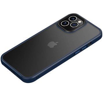 TPU+PC чохол Metal Buttons для Apple iPhone 12 Pro / 12 (6.1") Синій 777-08352 фото