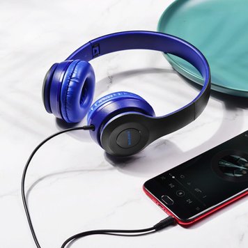 Наушники BOROFONE BO5 Star sound wired headphones Blue 656-01009 фото