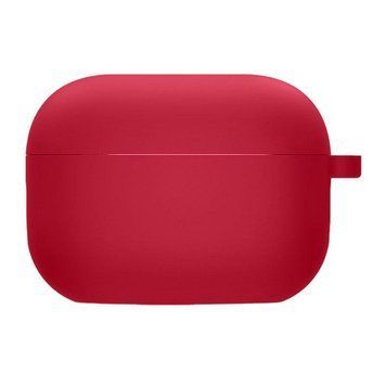 Силіконовий футляр з мікрофіброю для навушників Airpods Pro 3 Rose Red 656-08107 фото