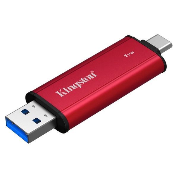 Портативний SSD Kingston Dual USB-A/C 1TB Dual Portable 1050MB/s USB 3.2 Gen 2 Red/Black SPSD/1TB фото