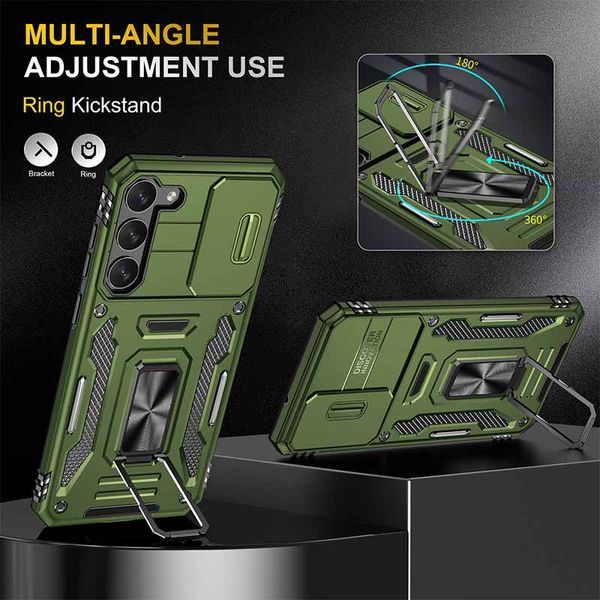 Ударопрочный чехол Camshield Army Ring для Samsung Galaxy S21 Army Green 777-05060 фото