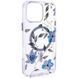 TPU+PC чохол Clear Garden with MagSafe для Apple iPhone 16 (6.1") Blue Blossom 777-08224 фото