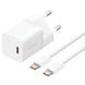 МЗП Baseus GaN5 Fast Charger mini PD30W (1USB-C) + кабель Type-C to Type-C (P10110902) Moon White ILSO-00000076503-4 фото
