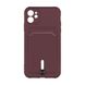 Чехол Colorfull Pocket Card с карманом для карт для iPhone 12 Maroon 208-01816 фото