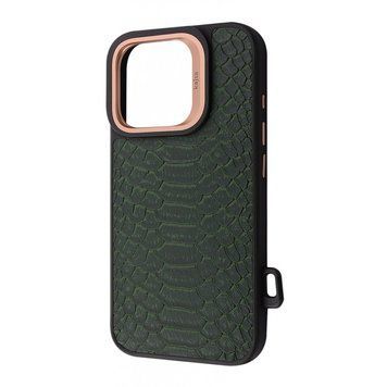 Чехол Kajsa Snake Pattern with Magnetic Ring iPhone 16 Pro Max Olive 656-08158 фото