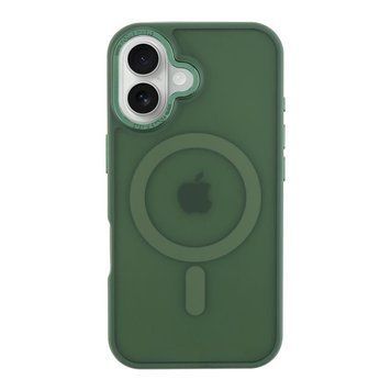 Чехол TPU+PC Goldencis Matte with MagSafe для iPhone 16 Dark Green 214-03405 фото