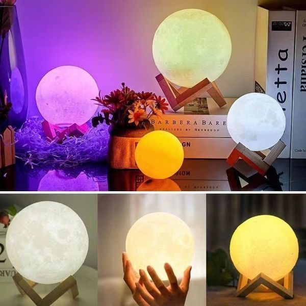 Ночник Moon Light 3D с сенсорным переключением 13см 300-00034 фото