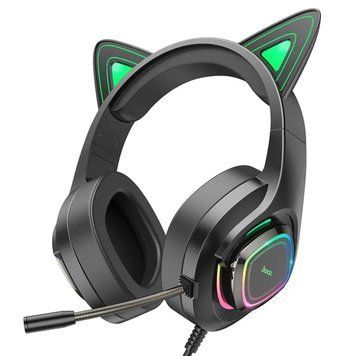 Наушники HOCO W107 Cute cat luminous cat ear gaming headphones Elf Cat 656-01036 фото