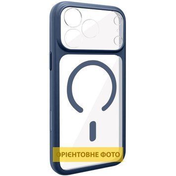 Чохол TPU+PC GETMAN Moon Clear with MagSafe для Apple iPhone 13 (6.1") Blue 656-08309 фото