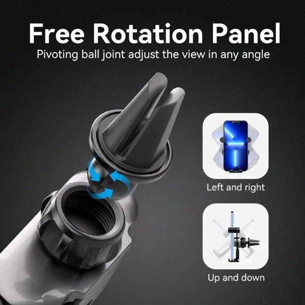 Автотримач для телефону Vention One Touch Clamping Car Phone Mount With Suction Cup Black Square Type (KCVB0) 656-00269 фото