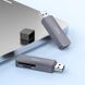 Кардрідер HOCO HB45 Spirit 2-in-1 USB 2.0 card reader Metal Gray 6942007620499 фото 5