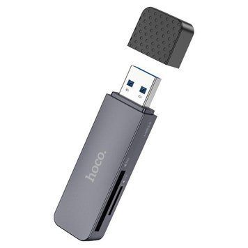 Кардрідер HOCO HB45 Spirit 2-in-1 USB 3.0 card reader Metal Gray 6942007620505 фото