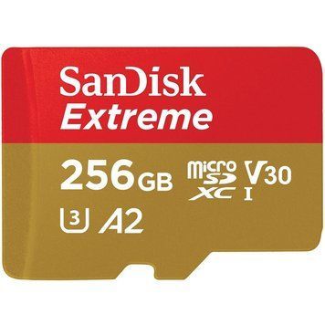 Карта памяти microSDXC (UHS-1 U3) SanDisk Extreme A2 256Gb class 10 V30 (R190MB/s,W130MB/s) (adapter SD) SDSQXAV-256G-GN6MA фото