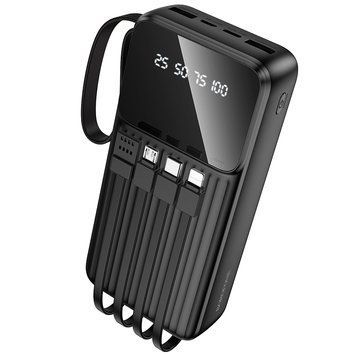 Внешний аккумулятор BOROFONE BJ76A Smart power bank with 4 cables (20000mAh) Black 6941991120053 фото