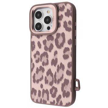 Чохол Kajsa Leopard Pattern with Magnetic Ring iPhone 16 Pro Max Desert titanium 656-08210 фото