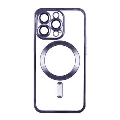 Чехол TPU Metallic with Magsafe с закрытой камерой для iPhone 15 Plus Фиолетовый 214-01036 фото