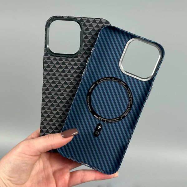 Чохол Elite Carbon Matte BOX Magnetic для iPhone 16 Line Blue 208-06330 фото