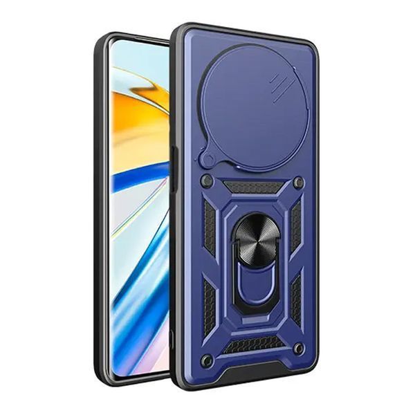 Ударостійкий чохол Camshield Serge Ring для Xiaomi Redmi 14C / A4 / Poco C75 / M7 Blue 777-04352 фото