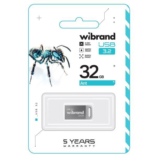 Флеш-накопичувач Wibrand USB 3.2 Gen1 Ant 32GB Silver WI3.2/AN32M4S фото