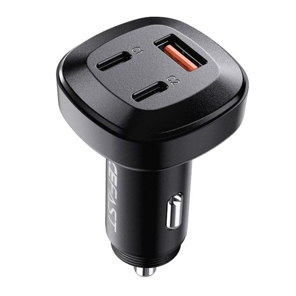 Автомобильное зарядное устройство ACEFAST B3 66W(USB-C+USB-C+USB-A) three-port metal car charger 656-00271 фото