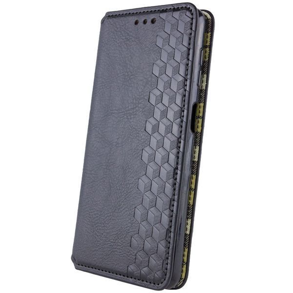 Кожаный чехол-книжка GETMAN Cubic для Motorola Moto E40 Черный 555-01763 фото