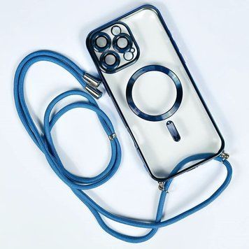 Чохол Crossbody Lanyard with Magsafe зі шнурком для iPhone 12 Pro Max Light Blue 214-02773 фото