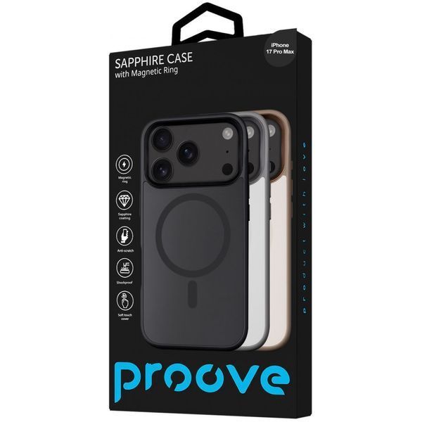 Чехол Proove Sapphire Case with Magnetic Ring iPhone 17 Pro Max Desert Titanium 656-05135 фото