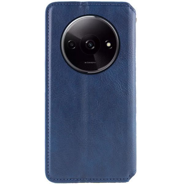 Кожаный чехол-книжка GETMAN Cubic для Xiaomi Redmi A3 Синий 555-01699 фото