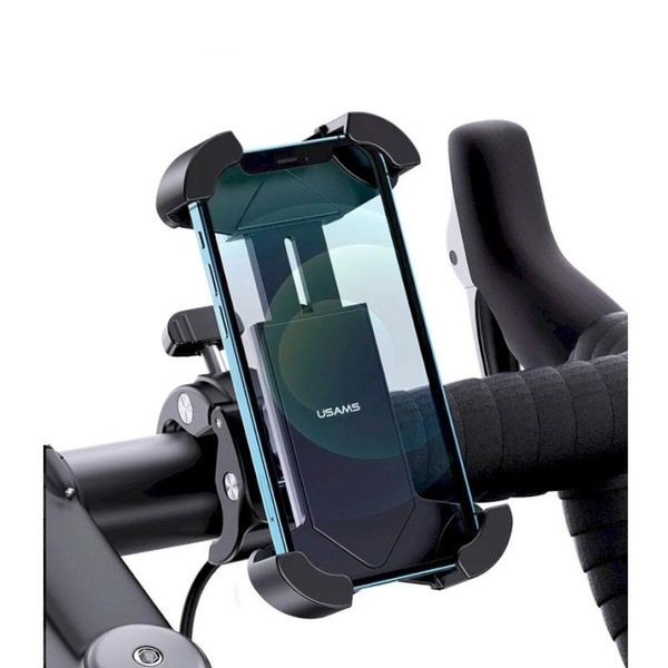 Велодержатель для мобильного Usams US-ZJ064 Cycling Shockproof Phone Holder Black 656-00414 фото