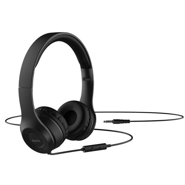 Наушники HOCO W21 Graceful charm wire control headphones Black 656-01038 фото