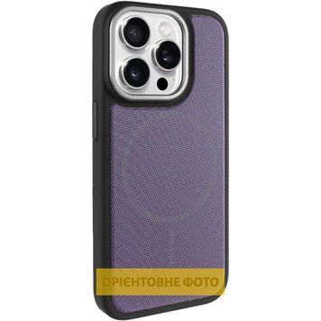 Чехол PC Textile Hybrid with Magnetic Fit для Apple iPhone 15 Pro (6.1") Black / Purple 214-04755 фото