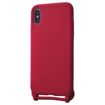 Силиконовый чехол CORD для iPhone X/XS с шнурком Красный 208-01314 фото