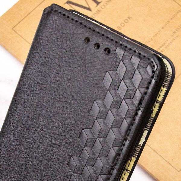 Шкіряний чохол-книжка GETMAN Cubic для Motorola Moto G05 / E15 Чорний 555-01600 фото