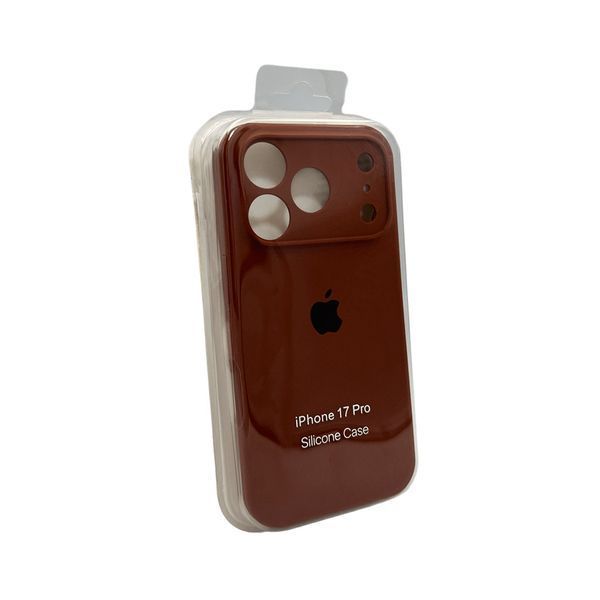 Силиконовый чехол с закрытой камерой для iPhone 17 Pro Max Saddle Brown 666-04333 фото